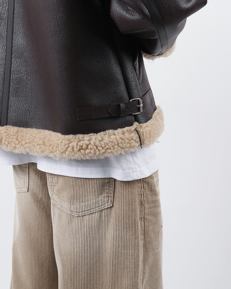 2ウェイラムジップアップレザージャケット/two-way lambs zip up leather jacket 2color