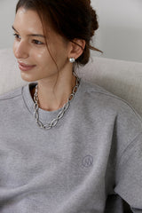 oval necklace - silver (6547817070710)