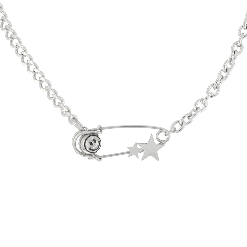 Circle Smile Double Star Necklace
