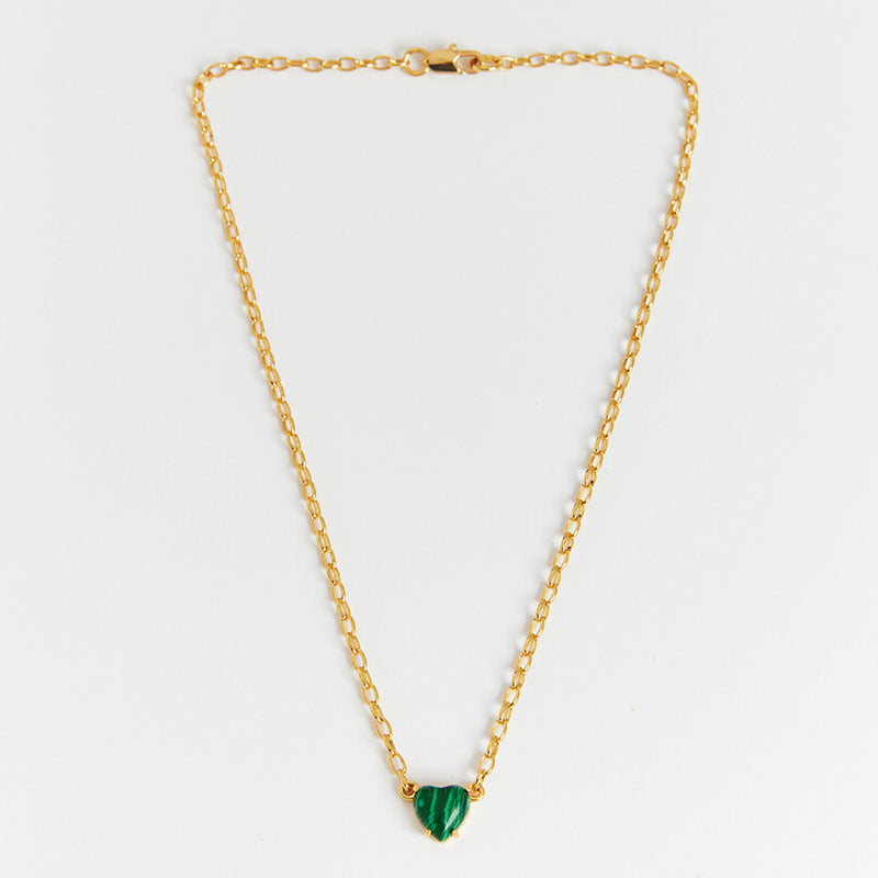 プチハートネックレス/Petite Heart Necklace_Green
