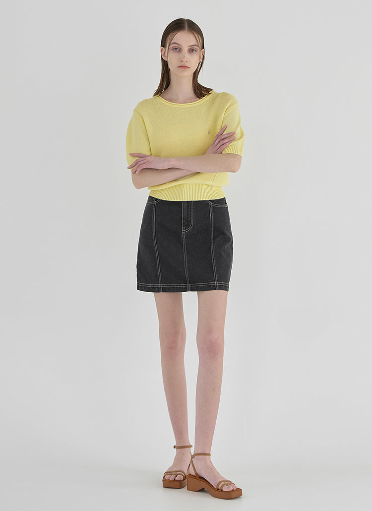 ユーティリティデニムミニスカート / (SK-4798) Utility Denim Mini Skirt