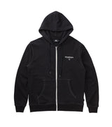 Pigment washed zipup hoodie - Black (4622122352758)