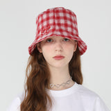 Twin rose check bucket [Red] (6535226622070)