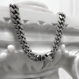 ヴィンテージ シルバー カーブ チェーン リンク ネックレス / [BLESSEDBULLET]vintage silver curve chain link necklace_13mm