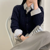 シャーベットケーブルニットウェアカーディガン / [6color] Sherbet cable knitwear & cardigan