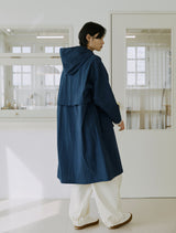ロングフードジコート / unisex long hood coat blue navy