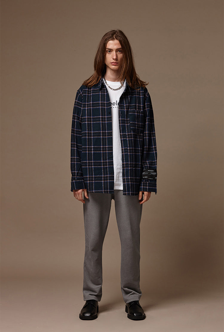 Loose-fit check shirts - Bluegreen (4622121042038)