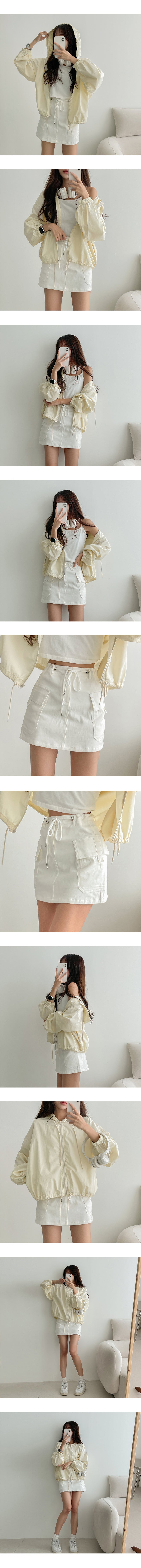 int spandex waist string cargo mini skirt