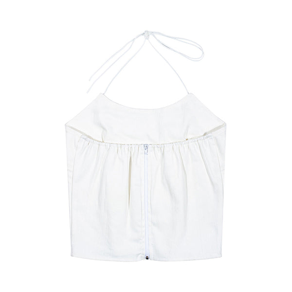 LACE-UP CORSET TOP_Ivory