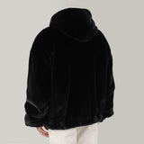 フードシルキーファージャケット/Hood Silky Fur Jacket