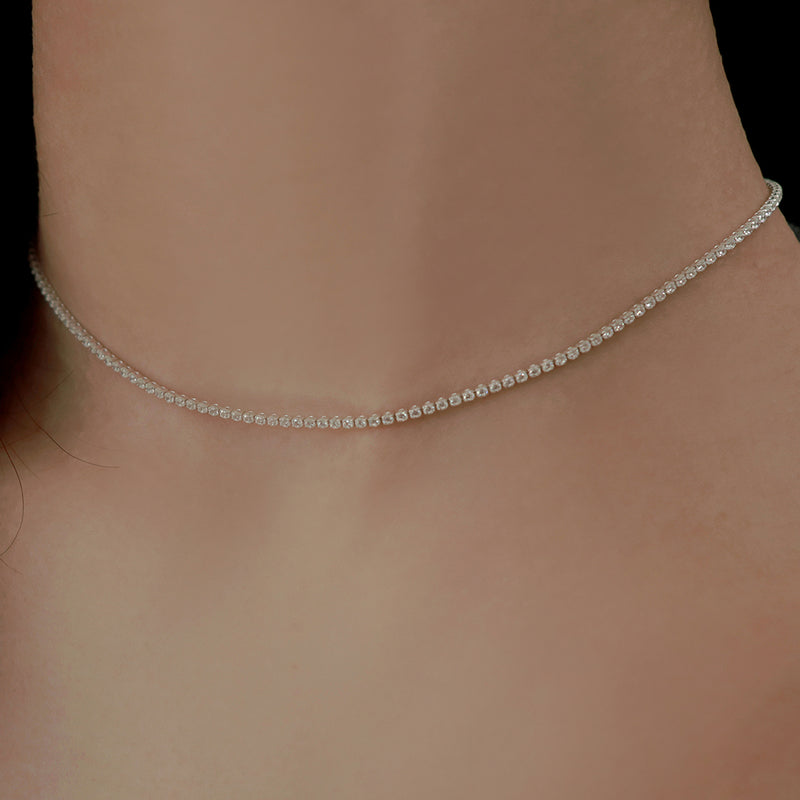 シルバーテニスネックレス / silver tennis necklace (silver)