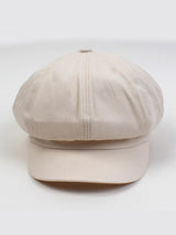 Belted Cotton Ivory Newsboy Cap (6589934731382)