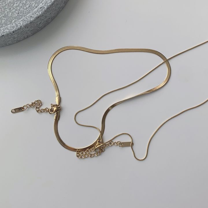 スネークレイヤードネックレスセット / snake layered necklace set
