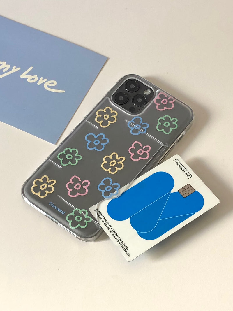 ソフトフラワーカードケース _ クリアハード (アイフォンケース) / Soft flower card case _ Clear hard (iphone case)