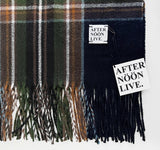 Afternoonlive Wool Muffler (90's Tartan Check Navy/Olive) (6659954573430)