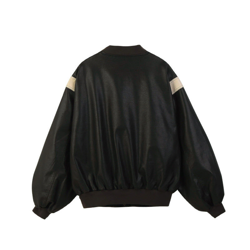 ov leather jacket (brown)