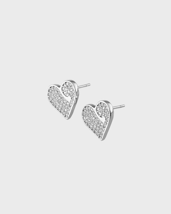 Cubic heart symbol earring 