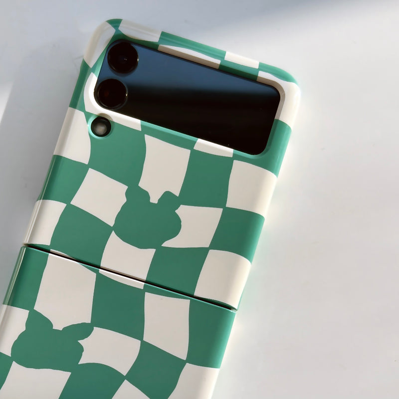 Checkerboard Green Zflip Case (6674541609078)