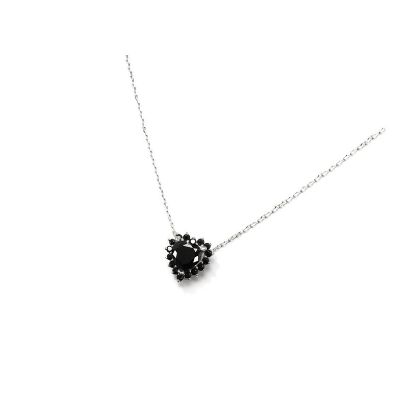 Crystal Heart Necklace (Black)
