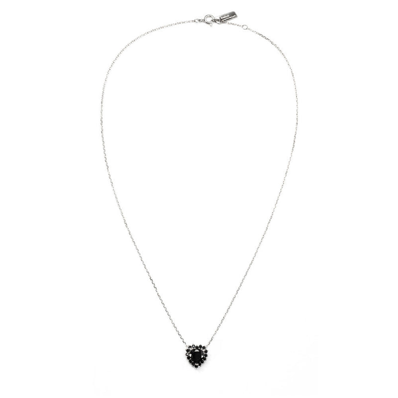 Crystal Heart Necklace (Black)