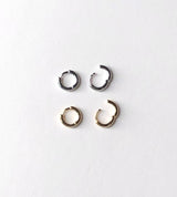 ワンタッチミニリングピアス/One-touch Mini Ring Earrings (2 colors)