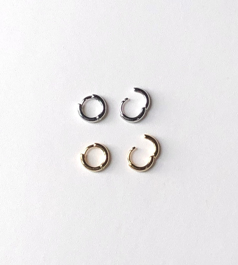 ワンタッチミニリングピアス/One-touch Mini Ring Earrings (2 colors)