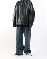 オーバーフィットバフィングレザーライダージャケット/Overfit Buffing Leather Rider Jacket_2color