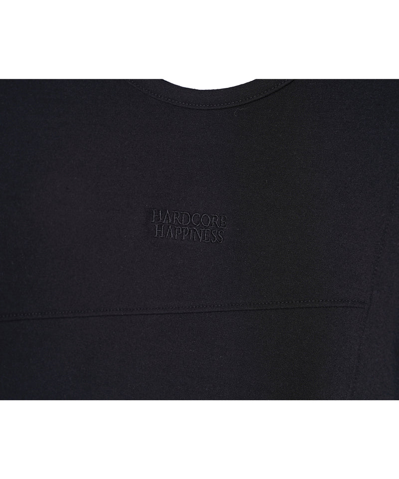 Cut stitch long sleeve t-shirt_black