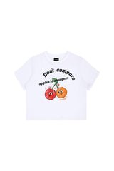 ホワイトチェリークロップドTシャツ / white cherry cropped t-shirts