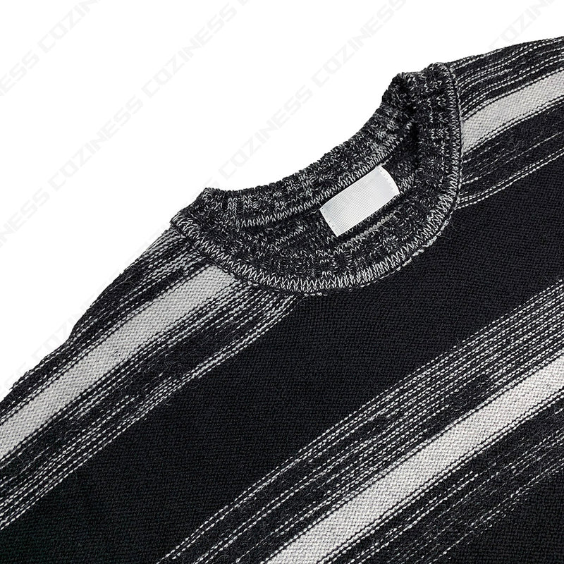 ストライプラウンドニットウェア/NI Striped Round Knitwear (2 colors)