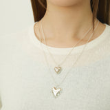 パフィーダブルハートネックレス / puffy double heart necklace