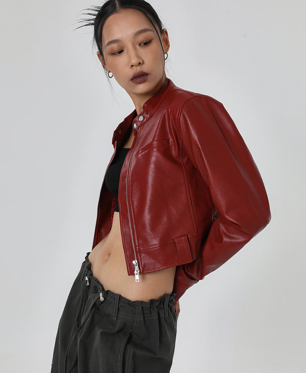 [MADE] Kennil Crop Leather Jacket