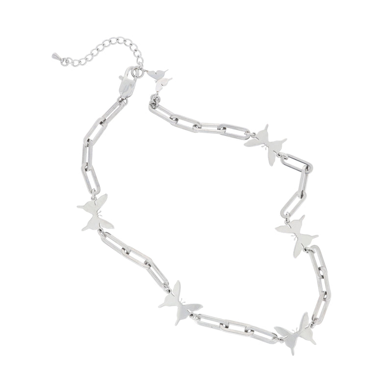 シンプルバタフライ スクエアチェーンネックレス/Simple Butterfly Square Chain Necklace ITZY - LiA wear