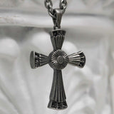 [BLESSEDBULLET] BEAMS cross II chain necklace_dark silver/antique silver (6567980466294)
