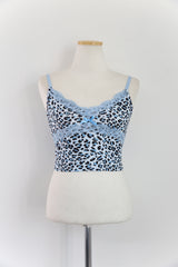 ANDRA LEOPARD LACE SLEEVELESS TOP(BEIGE, SKYBLUE 2COLORS!) (6587930804342)
