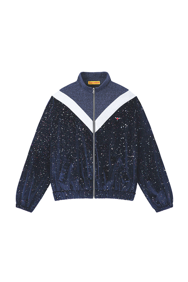 0 3 stars velvet track jacket - NAVY (4641553055862)