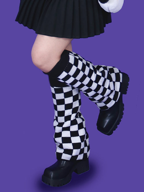 チェッカーボードレッグウォーマー / checker-board leg warmer