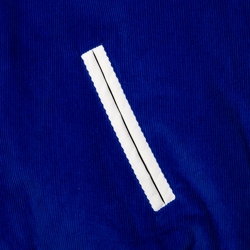 [UNISEX] Reversible Logo-Appliqued Cotton-Corduroy Bomber Jacket (Blue)