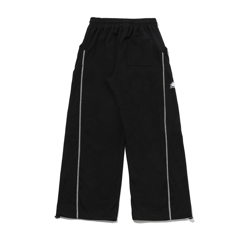 Stitched wide sweat pants [black]