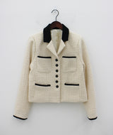 ウールツイードポイントジャケット / Wool Tweed Point Jacket (2color)
