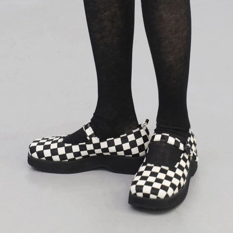 ビルチェッカーボードメリージェーンローファー / Bill checkerboard Mary Jane loafers
