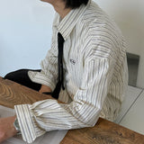 Pleddyストライプブルゾンシャツ(3color)