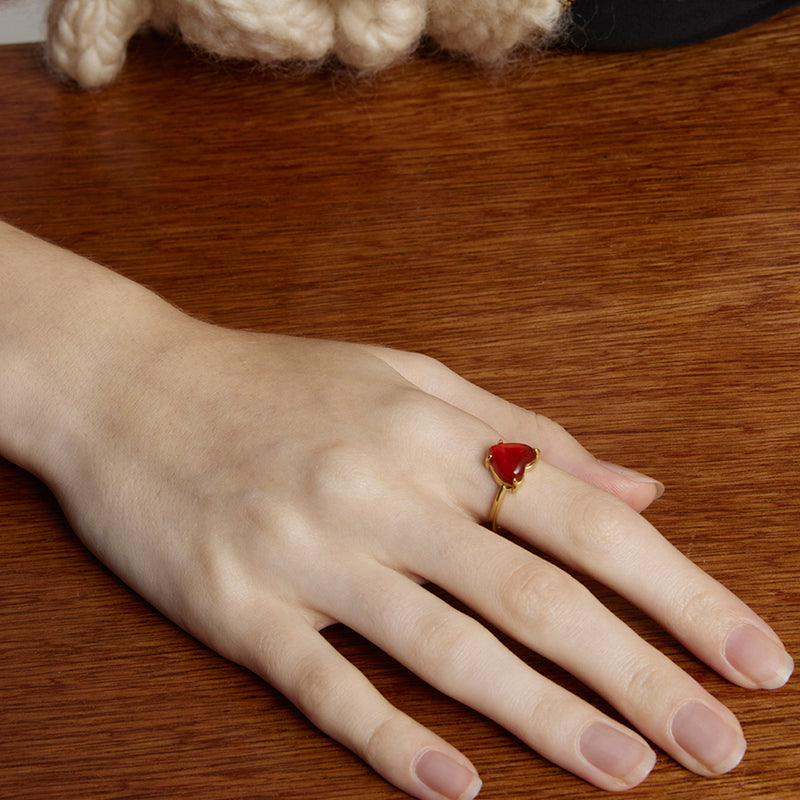 プチハートリング/Petite Heart Ring_Red