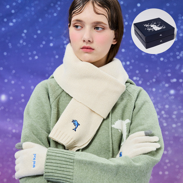 ドルフィンカシミアマフラー+グローブセット/[Gift Box] Dolphin Cashmere Muffler + Gloves SET