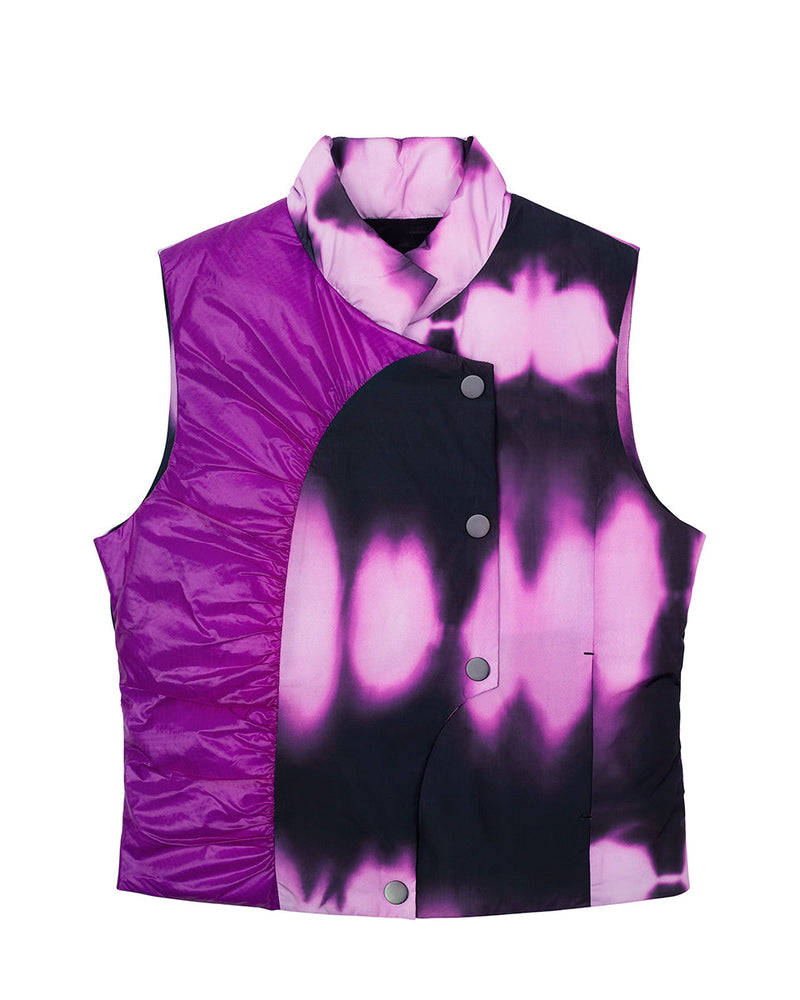 カラーコントラストダウンベスト/Colour Contrast Down Vest _ Purple