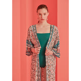 デミールエスニックフローラルストラップロングローブ / Demir ethnic floral strap long robe