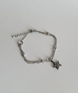2チェーンレイヤードスターブレスレット / Two chain layered star bracelets