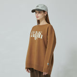 WHATTHE Big Logo Knit Pullover Brown (6643563823222)