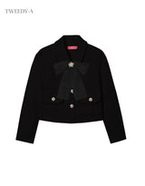 Basic Tweed Jacket Skiirt  black