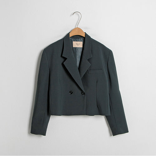 (JK-2502) Trendy setup cropped double jacket (6596959240310)